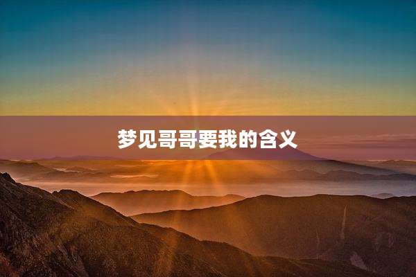 梦见哥哥要我的含义