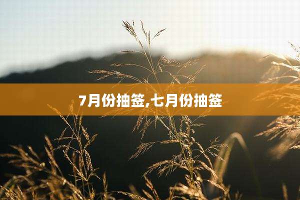 7月份抽签,七月份抽签