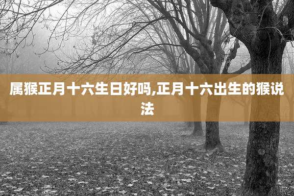 属猴正月十六生日好吗,正月十六出生的猴说法