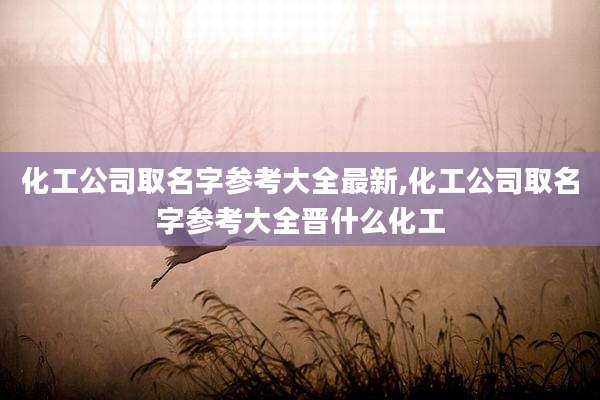 化工公司取名字参考大全最新,化工公司取名字参考大全晋什么化工
