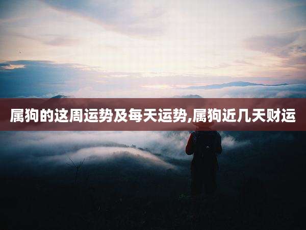 属狗的这周运势及每天运势,属狗近几天财运