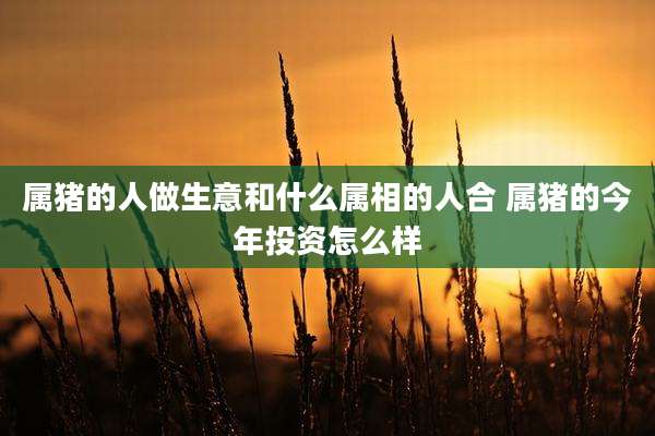 属猪的人做生意和什么属相的人合 属猪的今年投资怎么样