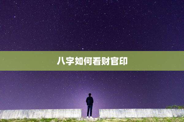八字如何看财官印