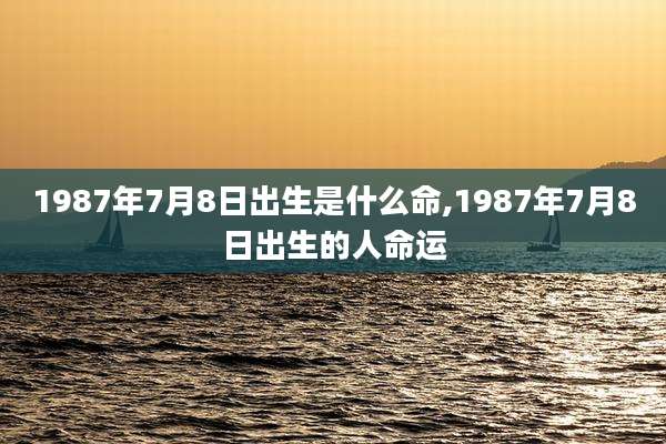 1987年7月8日出生是什么命,1987年7月8日出生的人命运