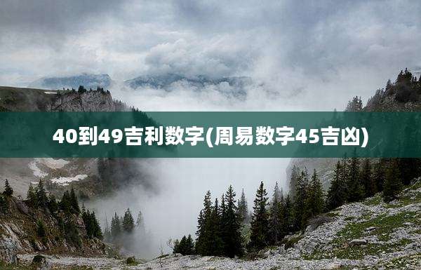 40到49吉利数字(周易数字45吉凶)