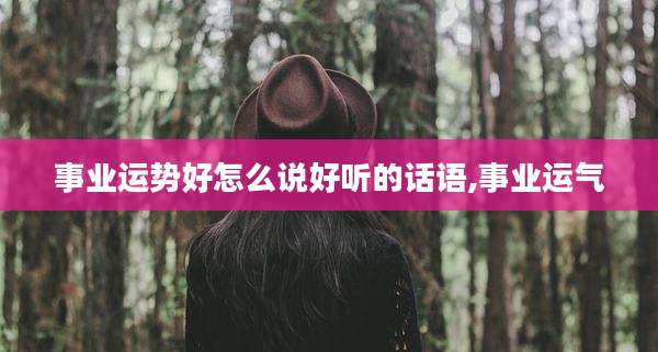 事业运势好怎么说好听的话语,事业运气