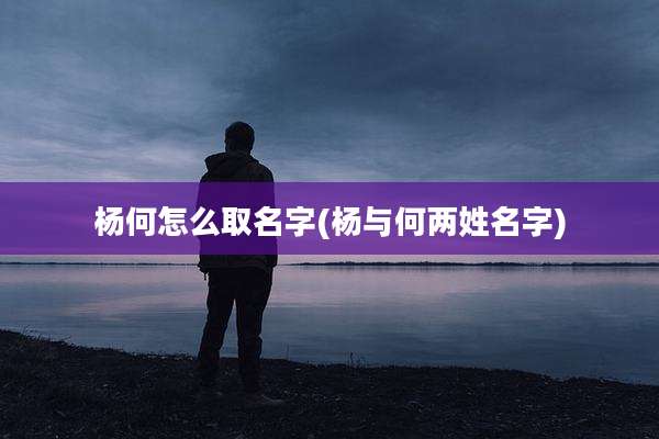 杨何怎么取名字(杨与何两姓名字)