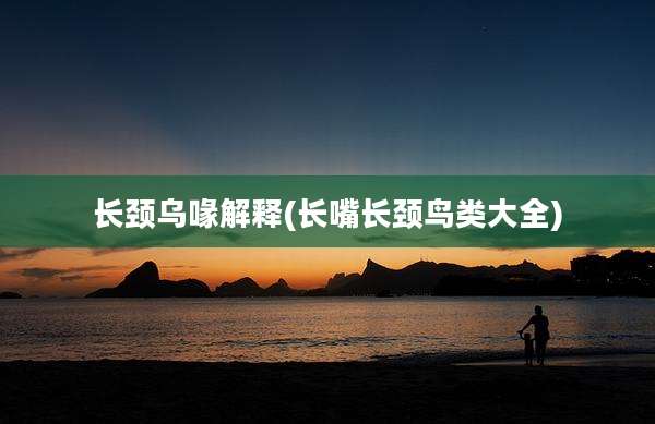 长颈乌喙解释(长嘴长颈鸟类大全)