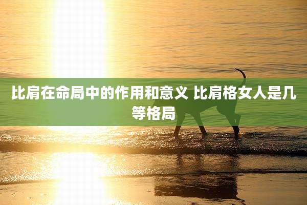 比肩在命局中的作用和意义 比肩格女人是几等格局