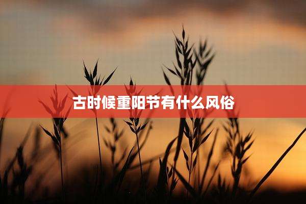 古时候重阳节有什么风俗