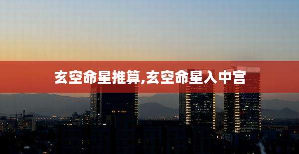 玄空命星推算,玄空命星入中宫