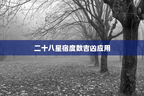 二十八星宿度数吉凶应用