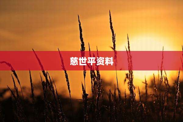 慈世平资料