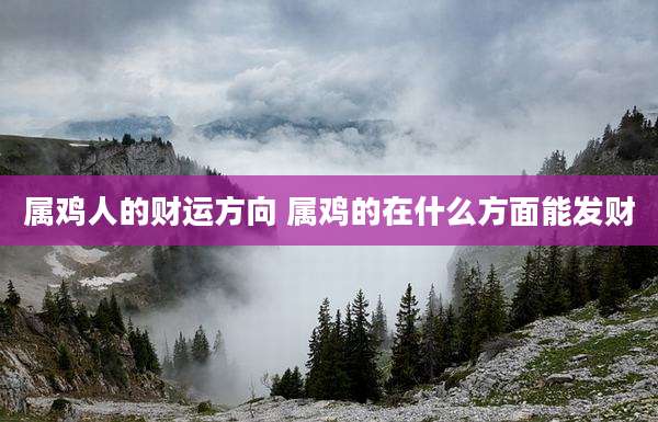 属鸡人的财运方向 属鸡的在什么方面能发财
