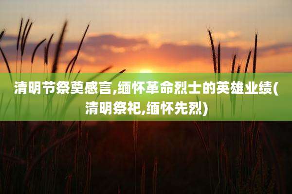 清明节祭奠感言,缅怀革命烈士的英雄业绩(清明祭祀,缅怀先烈)