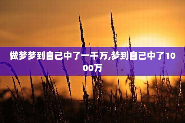 做梦梦到自己中了一千万,梦到自己中了1000万