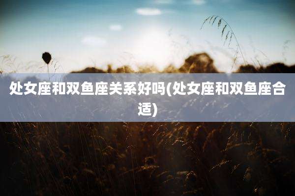 处女座和双鱼座关系好吗(处女座和双鱼座合适)