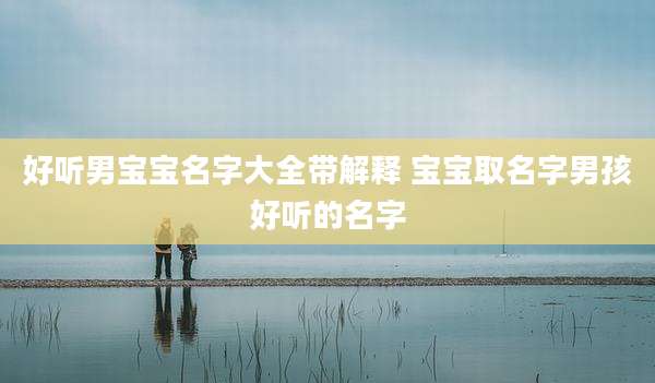 好听男宝宝名字大全带解释 宝宝取名字男孩好听的名字