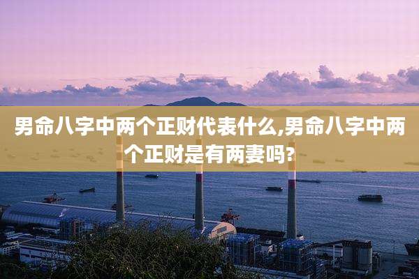 男命八字中两个正财代表什么,男命八字中两个正财是有两妻吗?