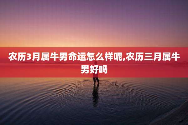 农历3月属牛男命运怎么样呢,农历三月属牛男好吗