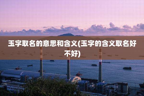 玉字取名的意思和含义(玉字的含义取名好不好)