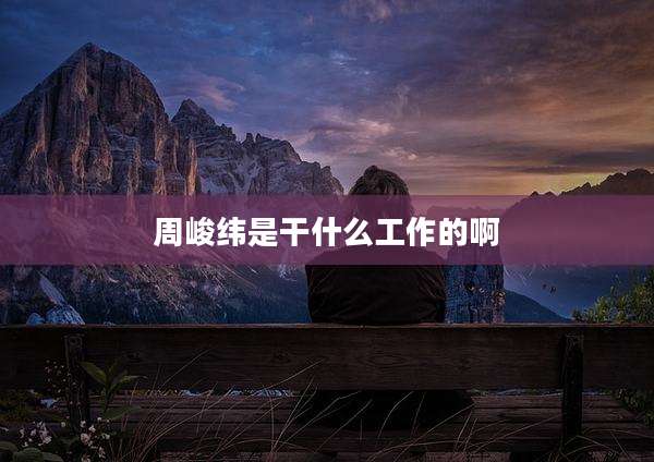 周峻纬是干什么工作的啊