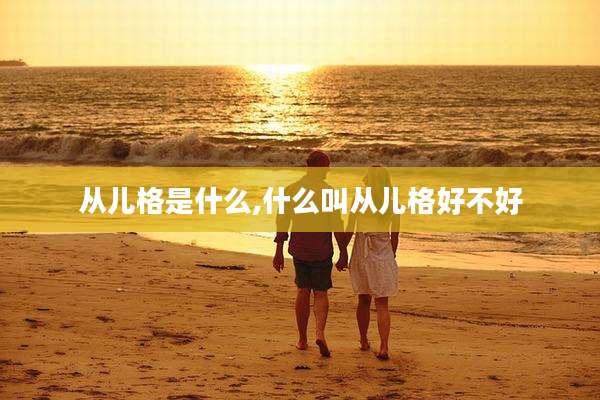 从儿格是什么,什么叫从儿格好不好
