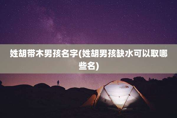 姓胡带木男孩名字(姓胡男孩缺水可以取哪些名)