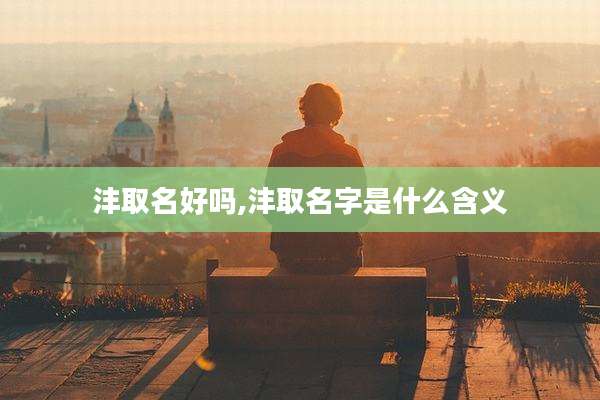 沣取名好吗,沣取名字是什么含义