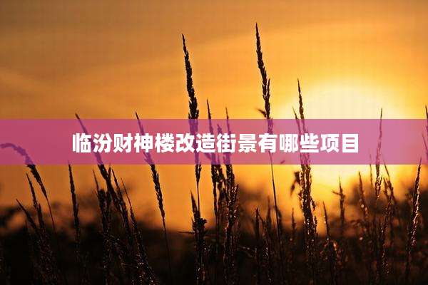 临汾财神楼改造街景有哪些项目