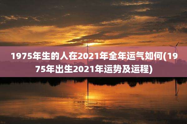 1975年生的人在2021年全年运气如何(1975年出生2021年运势及运程)