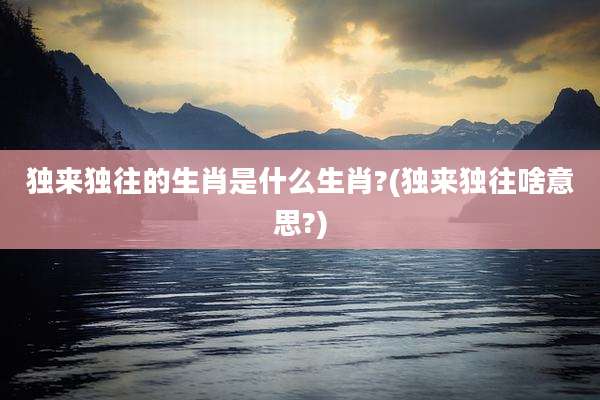 独来独往的生肖是什么生肖?(独来独往啥意思?)