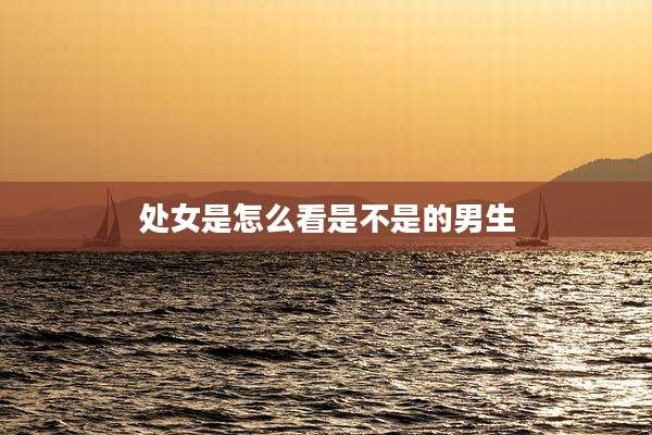处女是怎么看是不是的男生
