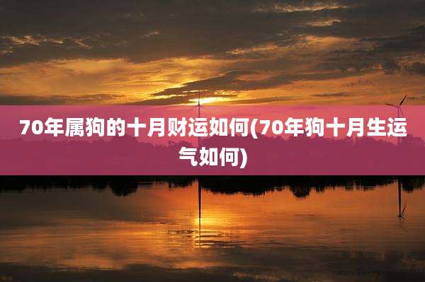 70年属狗的十月财运如何(70年狗十月生运气如何)