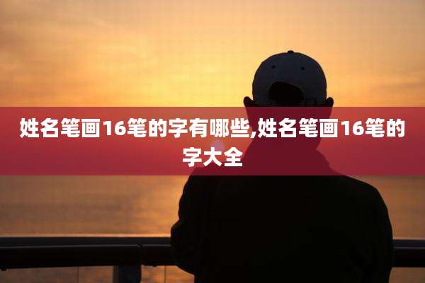 姓名笔画16笔的字有哪些,姓名笔画16笔的字大全