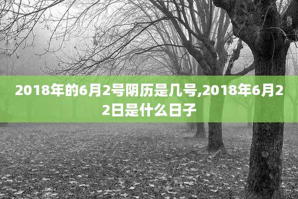 2018年的6月2号阴历是几号,2018年6月22日是什么日子