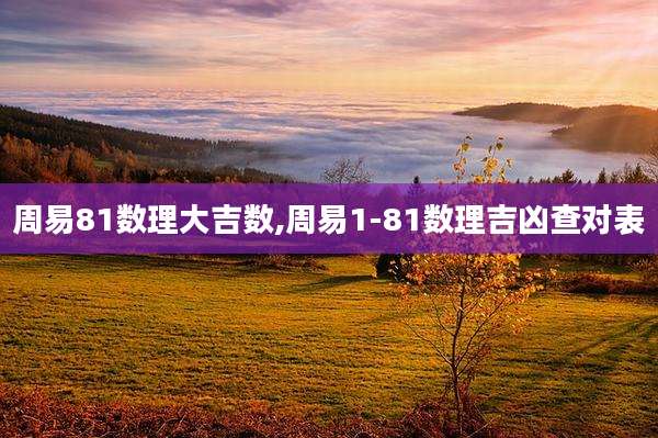 周易81数理大吉数,周易1-81数理吉凶查对表