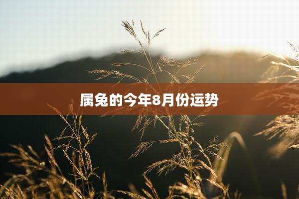 属兔的今年8月份运势