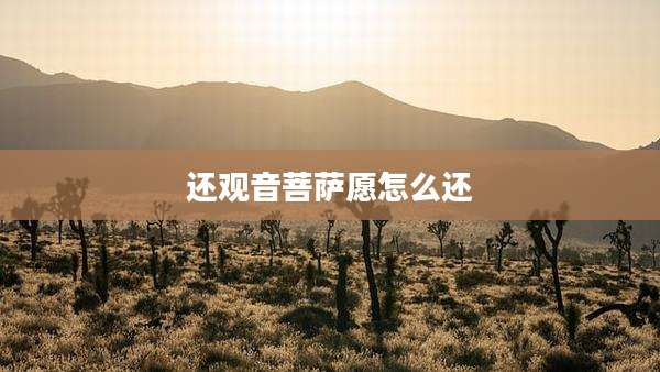 还观音菩萨愿怎么还