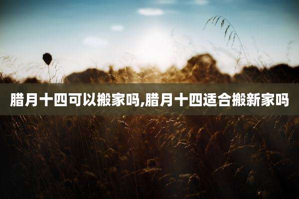 腊月十四可以搬家吗,腊月十四适合搬新家吗