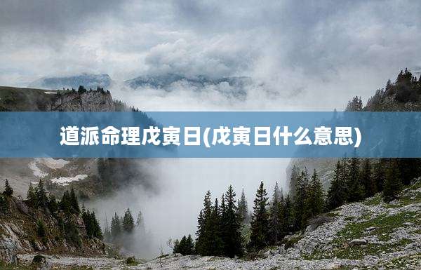 道派命理戊寅日(戊寅日什么意思)