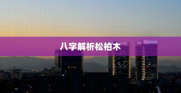 八字解析松柏木