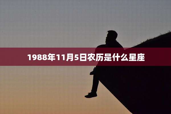 1988年11月5日农历是什么星座