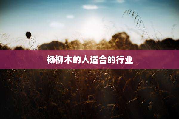 杨柳木的人适合的行业