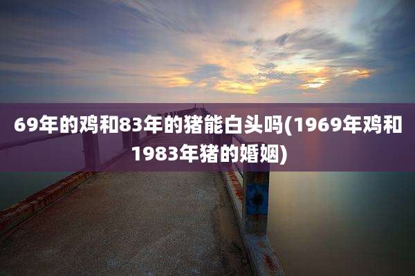 69年的鸡和83年的猪能白头吗(1969年鸡和1983年猪的婚姻)