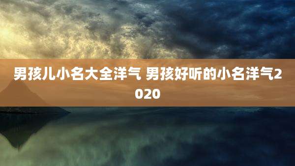 男孩儿小名大全洋气 男孩好听的小名洋气2020