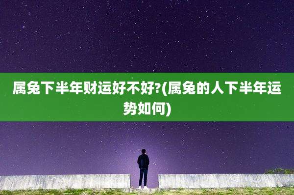 属兔下半年财运好不好?(属兔的人下半年运势如何)