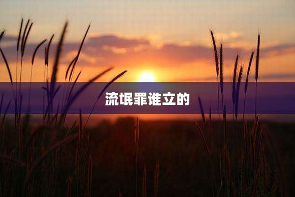 流氓罪谁立的
