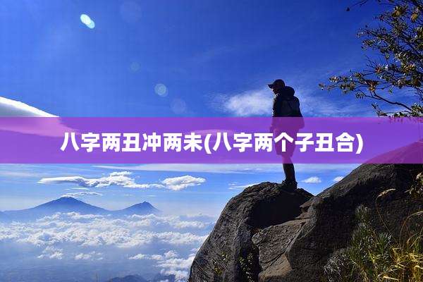 八字两丑冲两未(八字两个子丑合)