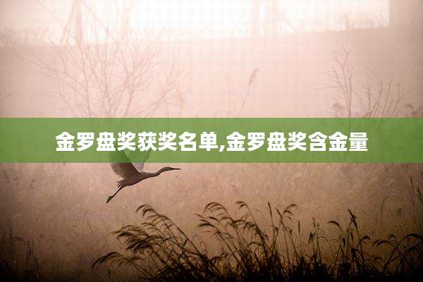 金罗盘奖获奖名单,金罗盘奖含金量